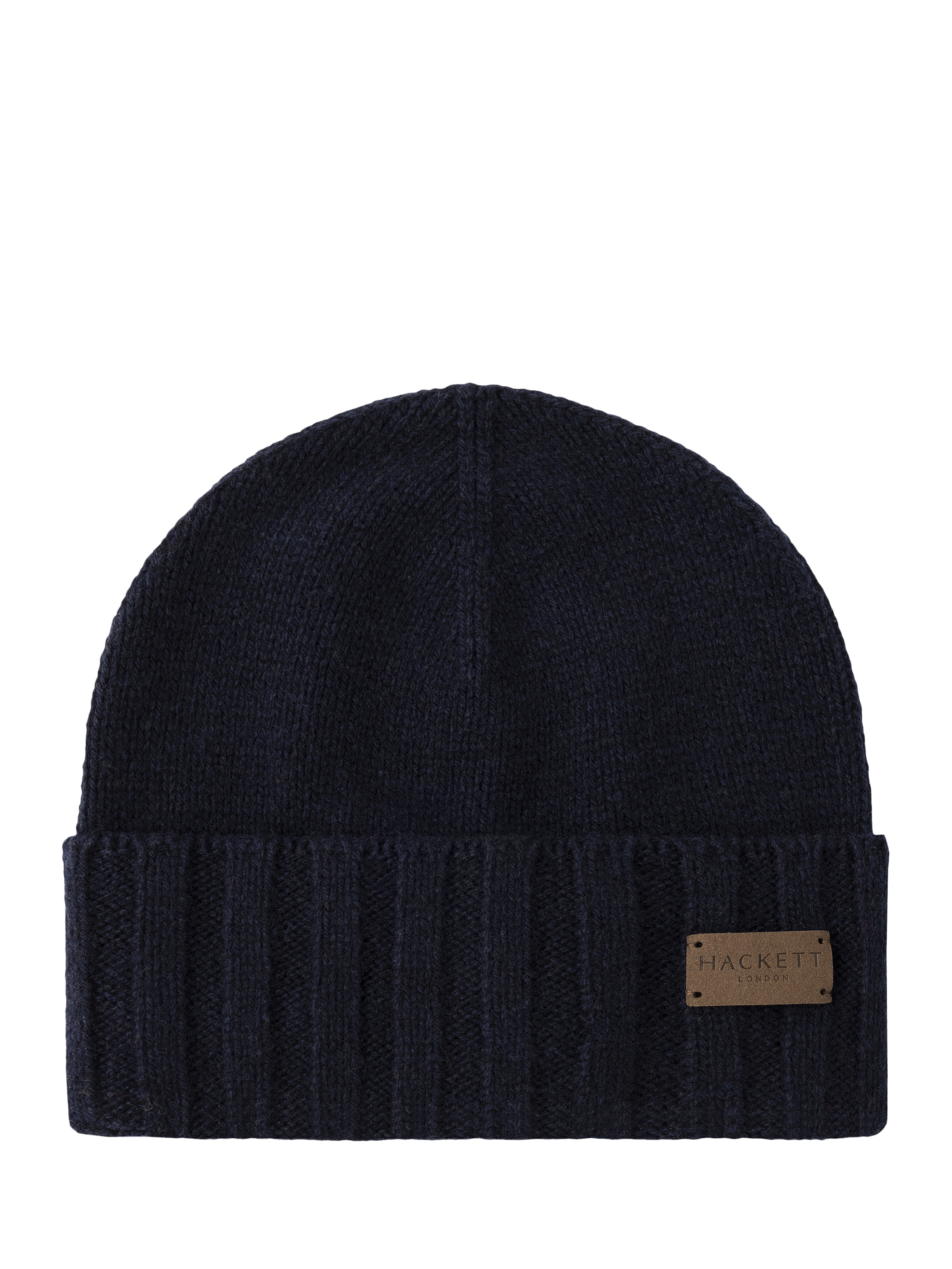 Product image 1 of 4, which shows Hackett London Knitted Beanie Hat, Midnight Blue
