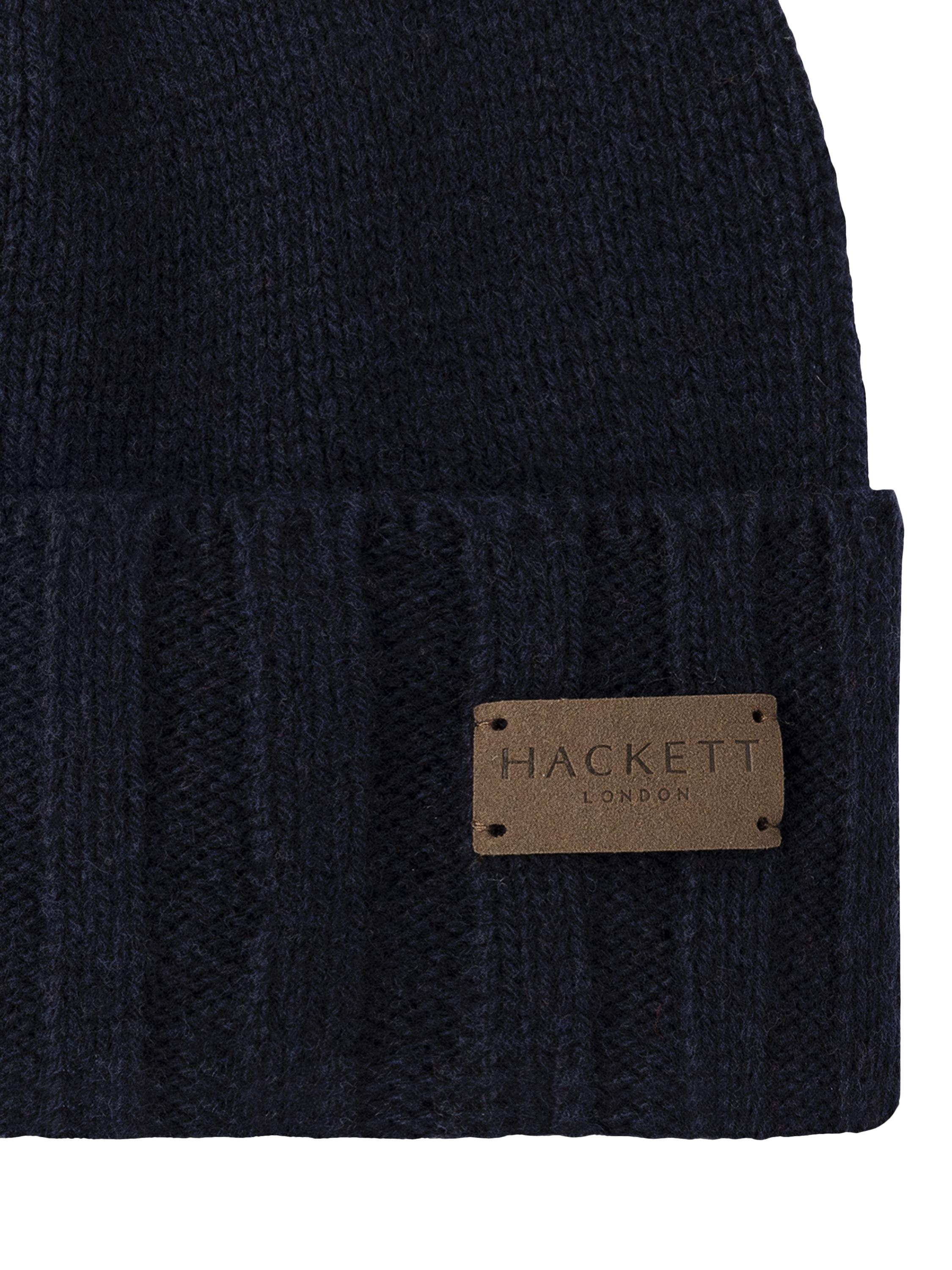 Product image 4 of 4, which shows Hackett London Knitted Beanie Hat, Midnight Blue