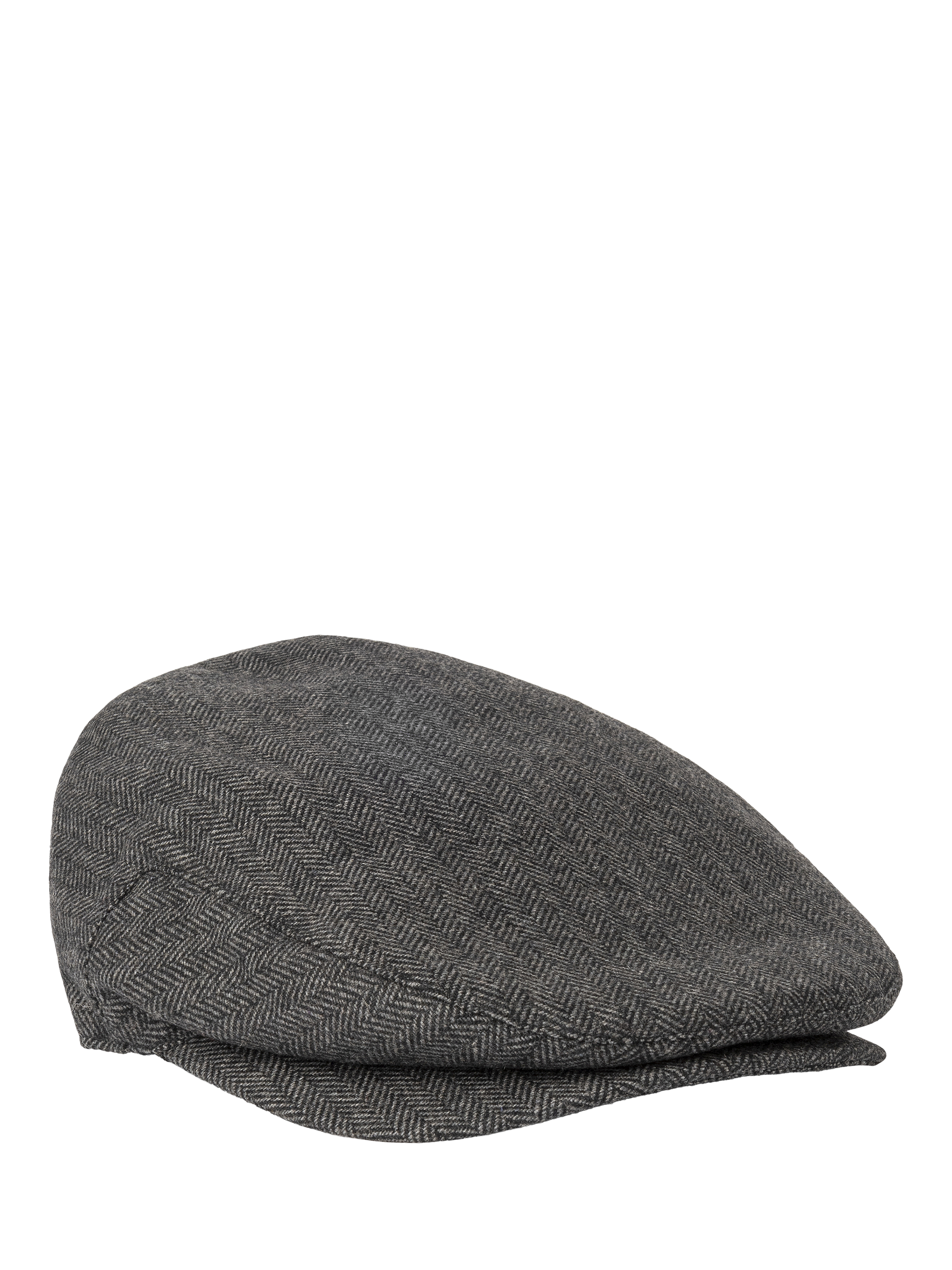 Product image 1 of 3, which shows Hackett London Wool Blend Herringbone Flat Cap, Grey, L