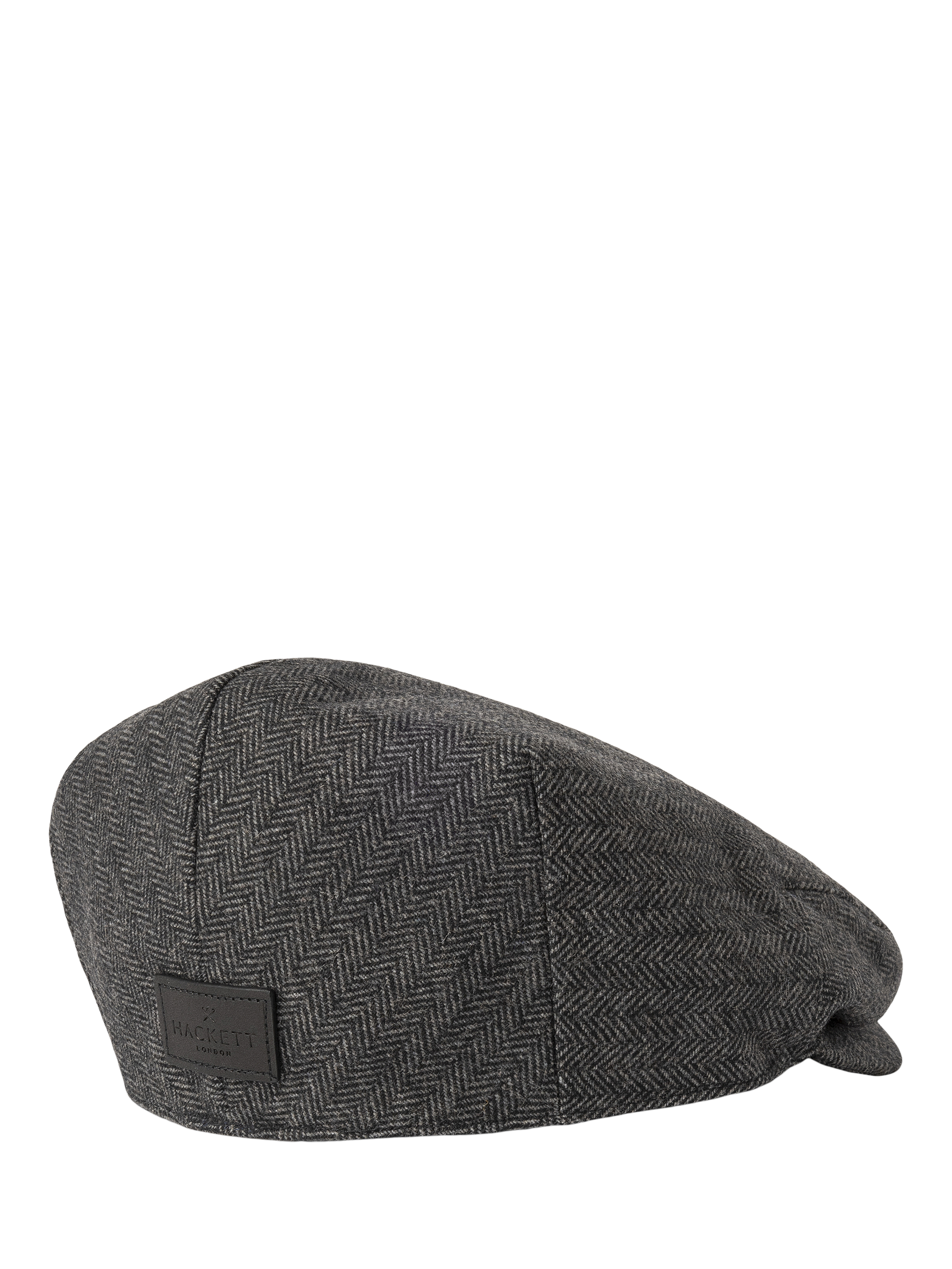 Product image 2 of 3, which shows Hackett London Wool Blend Herringbone Flat Cap, Grey, L