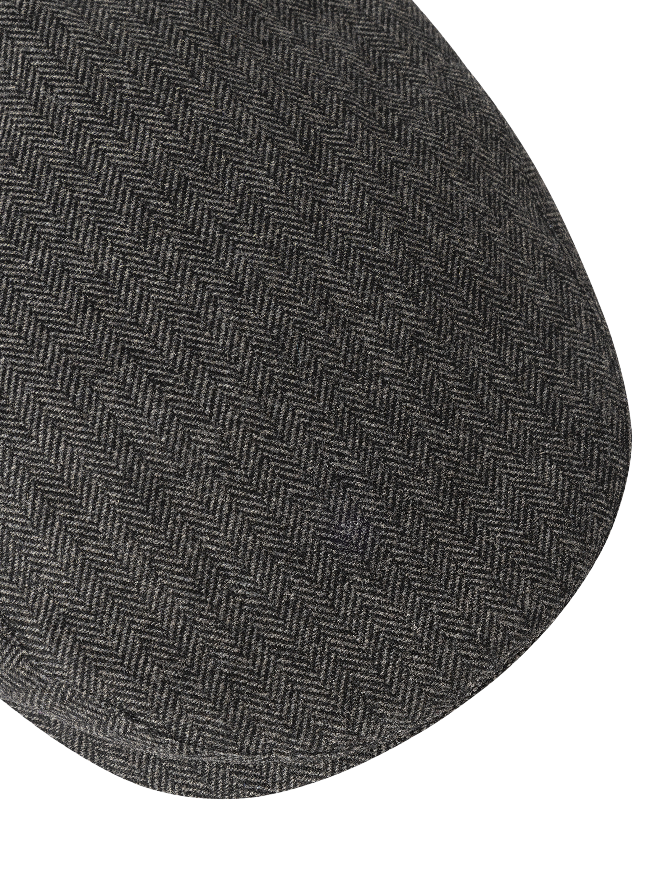 Product image 3 of 3, which shows Hackett London Wool Blend Herringbone Flat Cap, Grey, L