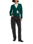 Chinti & Parker Snoopy Peek Wool Rich Cardigan, Emerald