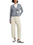 Chinti & Parker Snoopy Peek Wool Rich Cardigan, Grey Marl