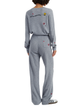Chinti & Parker Snoopy Hearts Wool Rich Joggers, Grey Marl