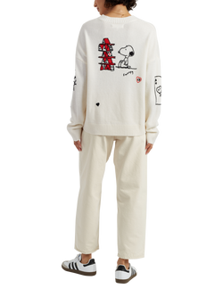 Peanuts Charlie Poker Night Wool Rich Jumper - view 2, Cream