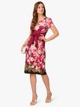Adrianna Papell Floral Tie Front Dress, Berry/Multi