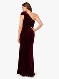 Adrianna Papell One Shoulder Velvet Maxi Dress, Bordeaux