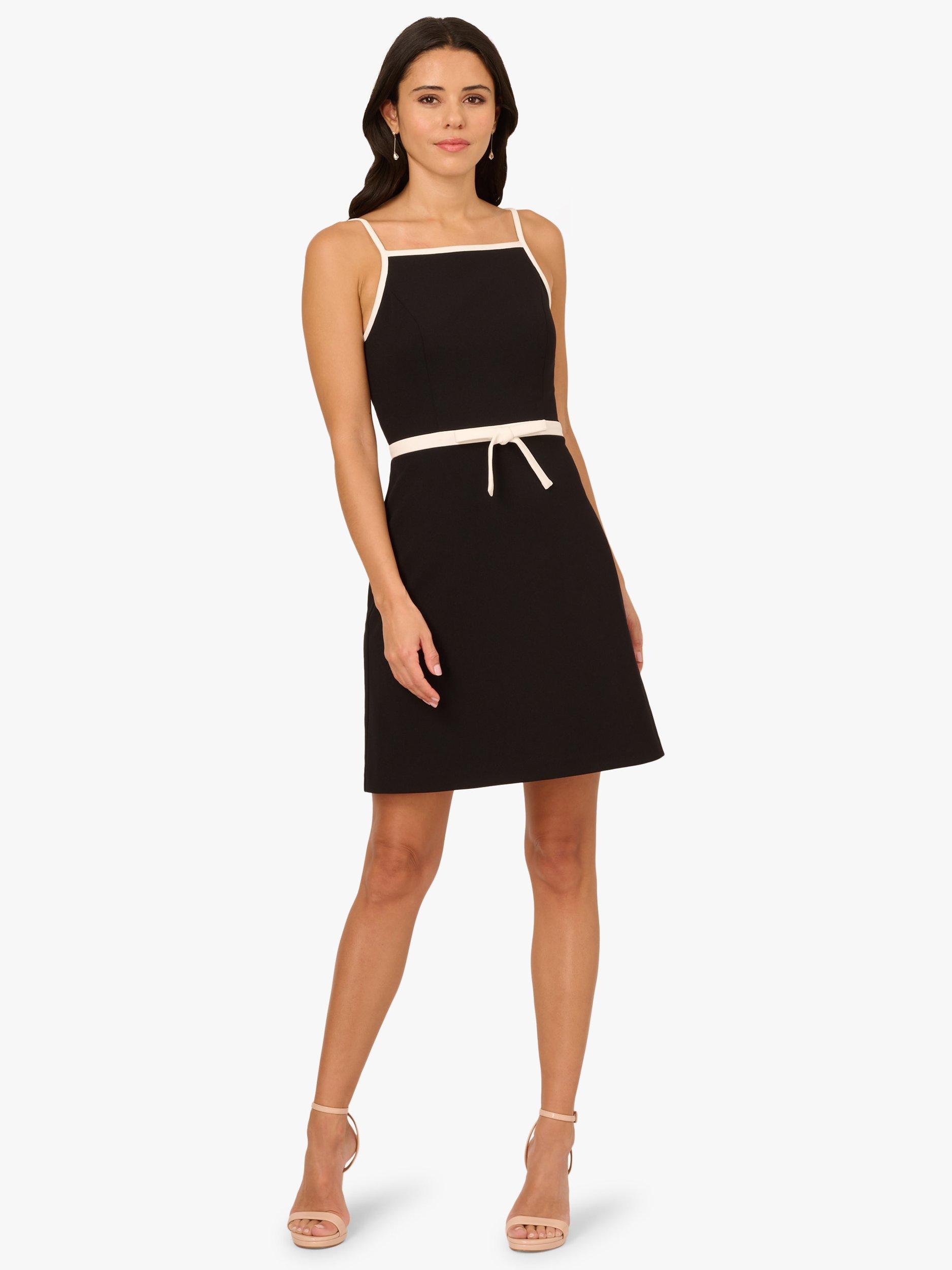 Product image 4 of 7, which shows Adrianna Papell Bow Crepe Mini Dress, Black/Multi, 6