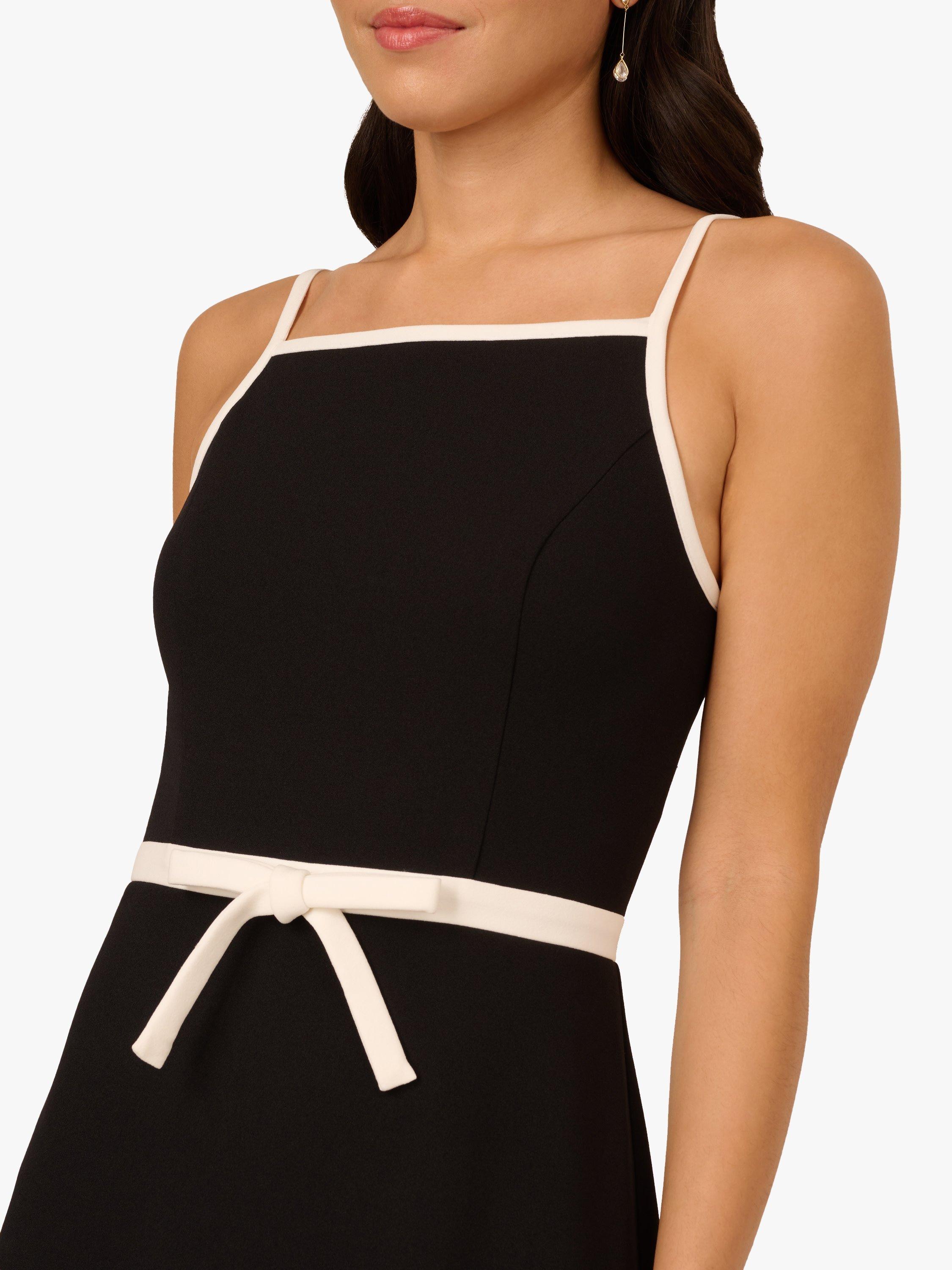Product image 5 of 7, which shows Adrianna Papell Bow Crepe Mini Dress, Black/Multi, 6