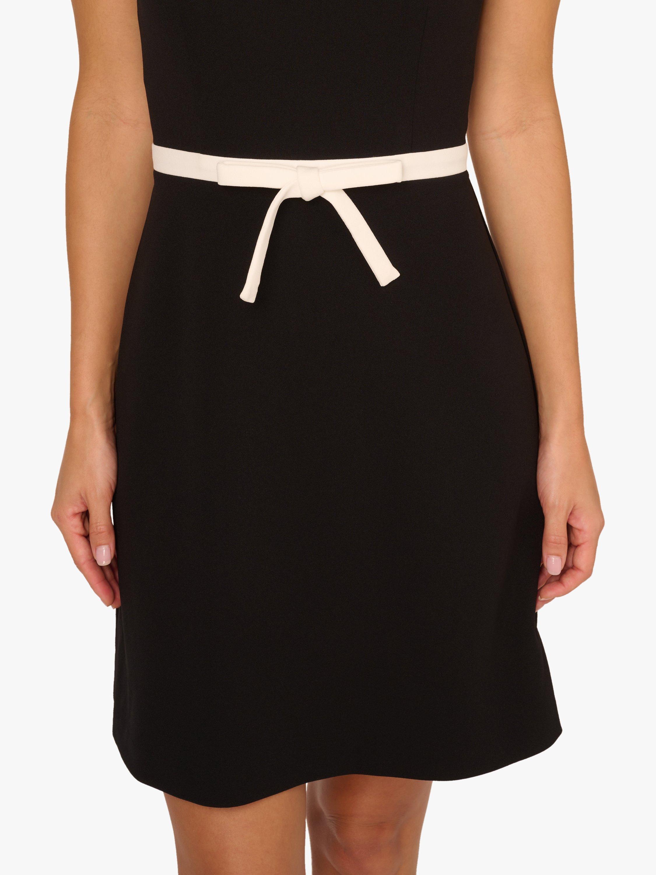 Product image 6 of 7, which shows Adrianna Papell Bow Crepe Mini Dress, Black/Multi, 6