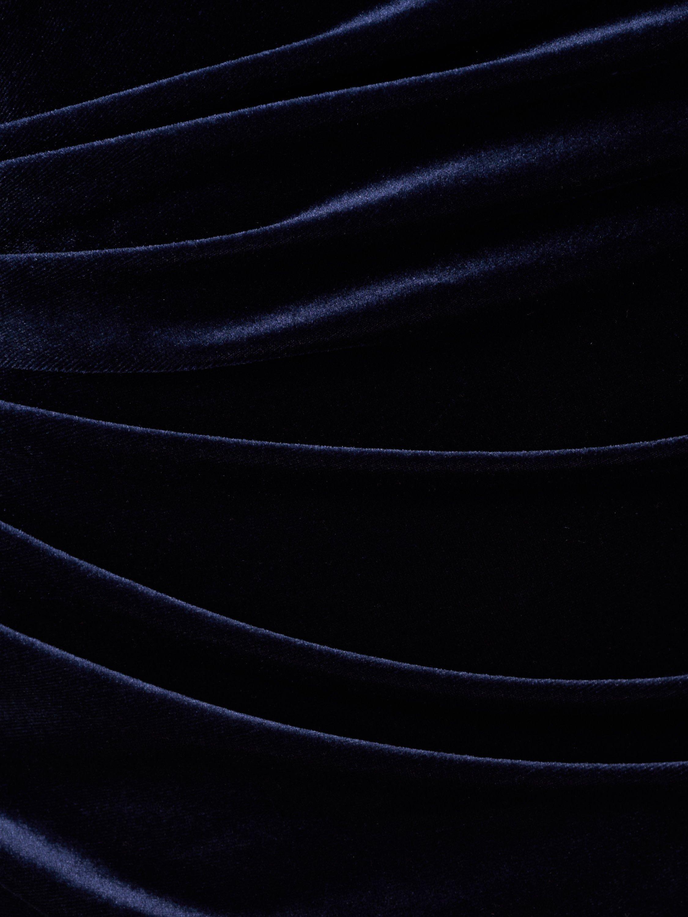 Product image 6 of 6, which shows Adrianna Papell Rhinestone Trim Velvet Dress, Midnight, 6
