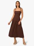 Adrianna By Adrianna Papell Square Neck Midi Dress, Chocolate