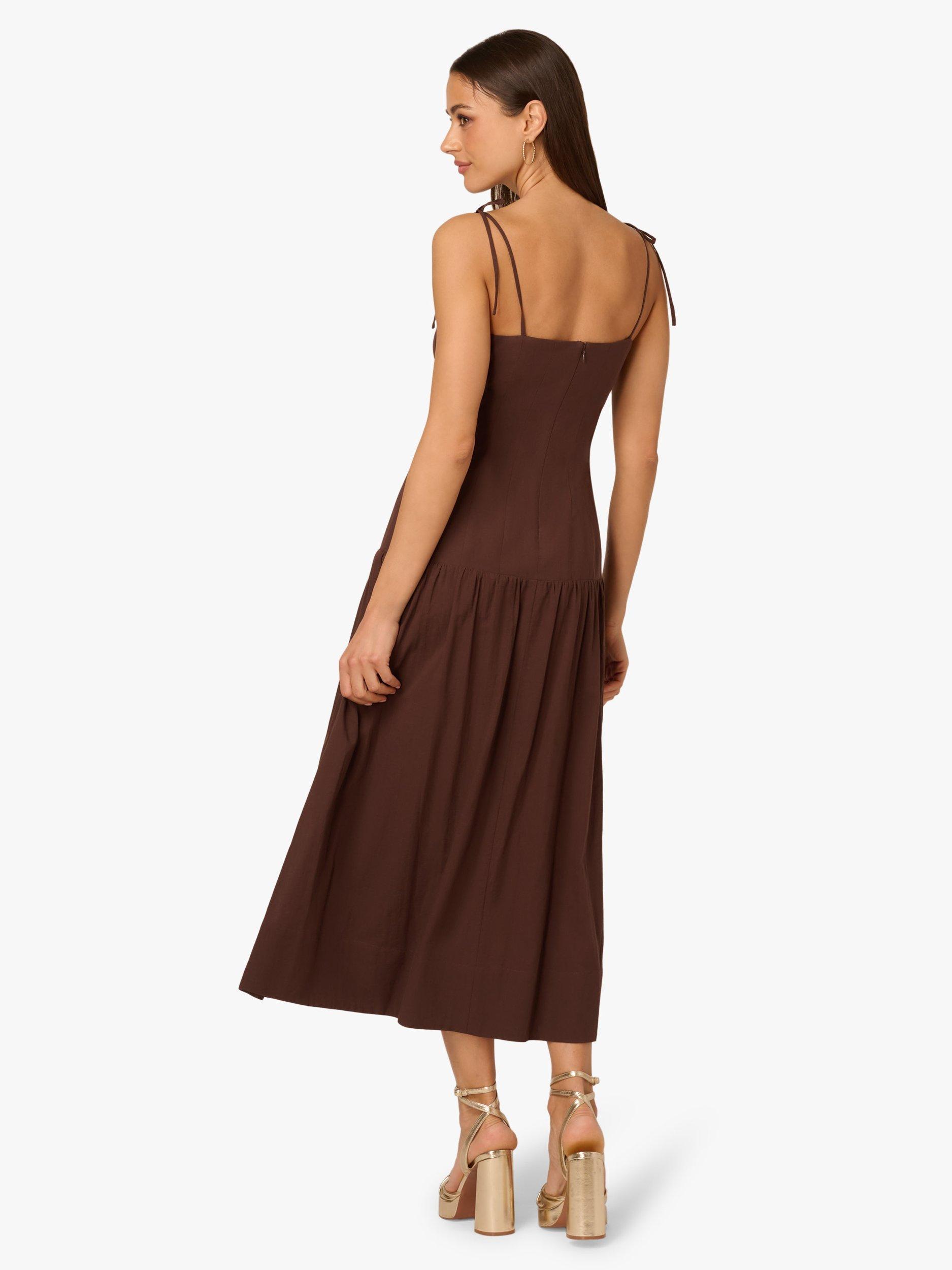 Product image 2 of 6, which shows Adrianna By Adrianna Papell Square Neck Midi Dress, Chocolate, 6