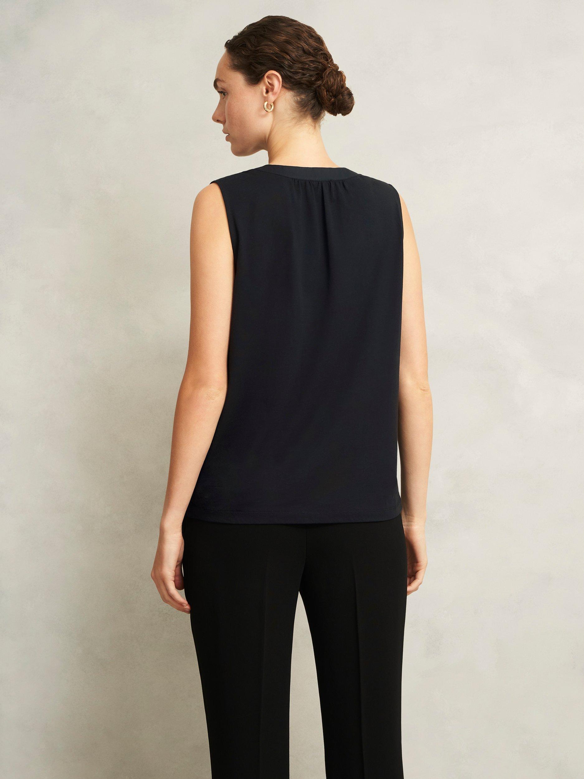 Product image 2 of 6, which shows Hobbs Susie Tailored Sleeveless Top, Black, L