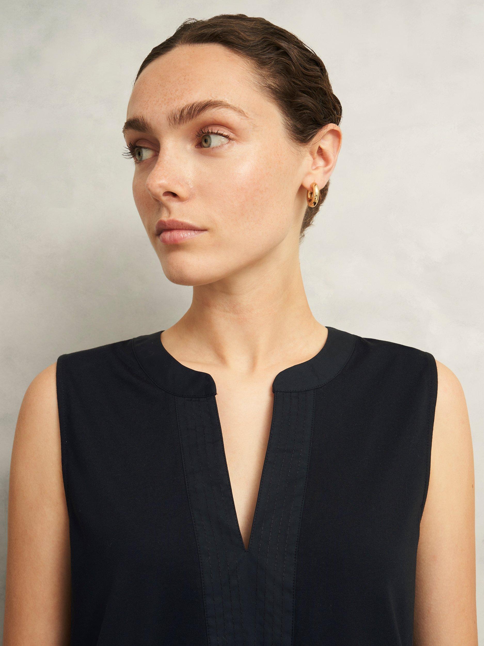 Product image 3 of 6, which shows Hobbs Susie Tailored Sleeveless Top, Black, L