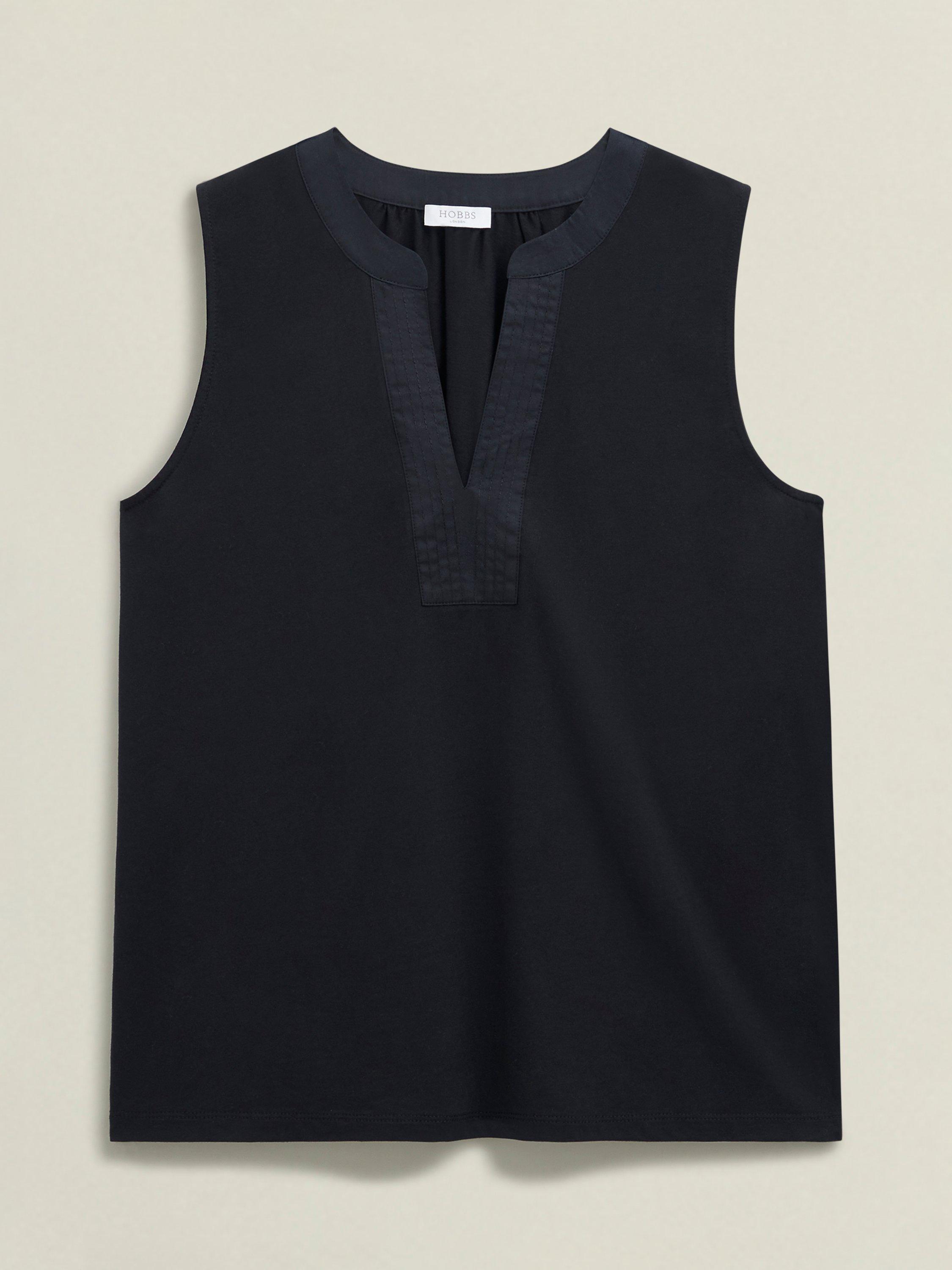 Product image 4 of 6, which shows Hobbs Susie Tailored Sleeveless Top, Black, L