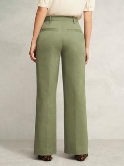 Hobbs Kayley High Waist Tailored Trousers, Dark Sage - view 2, Dark Sage