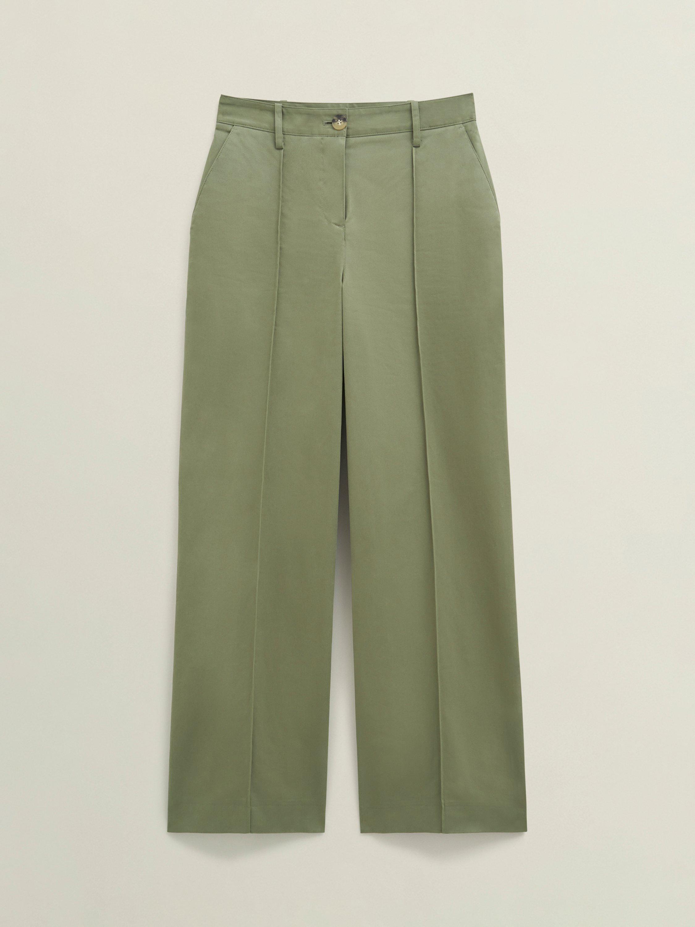Product image 4 of 7, which shows Hobbs Kayley High Waist Tailored Trousers, Dark Sage, 10