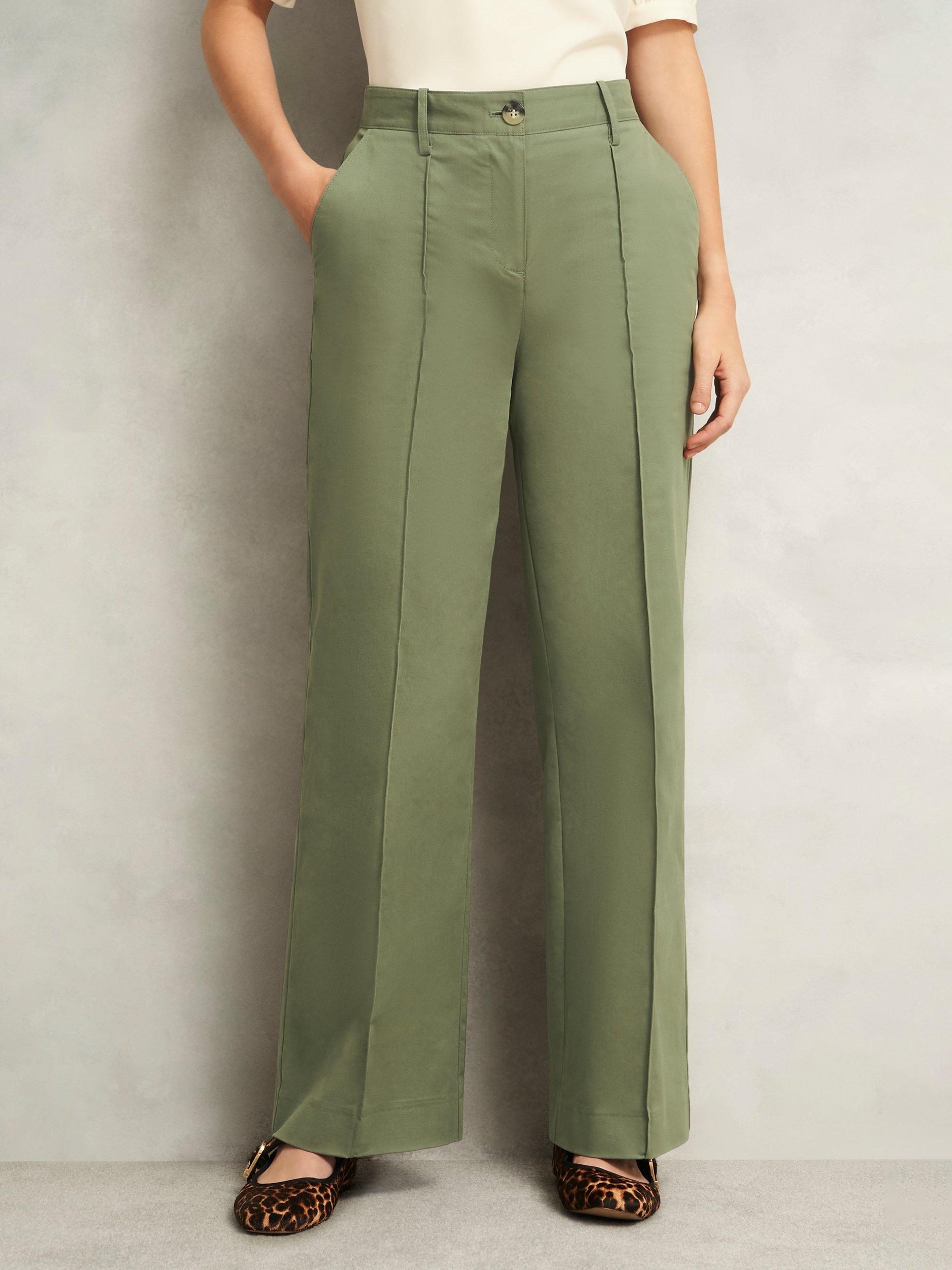 Product image 5 of 7, which shows Hobbs Kayley High Waist Tailored Trousers, Dark Sage, 10