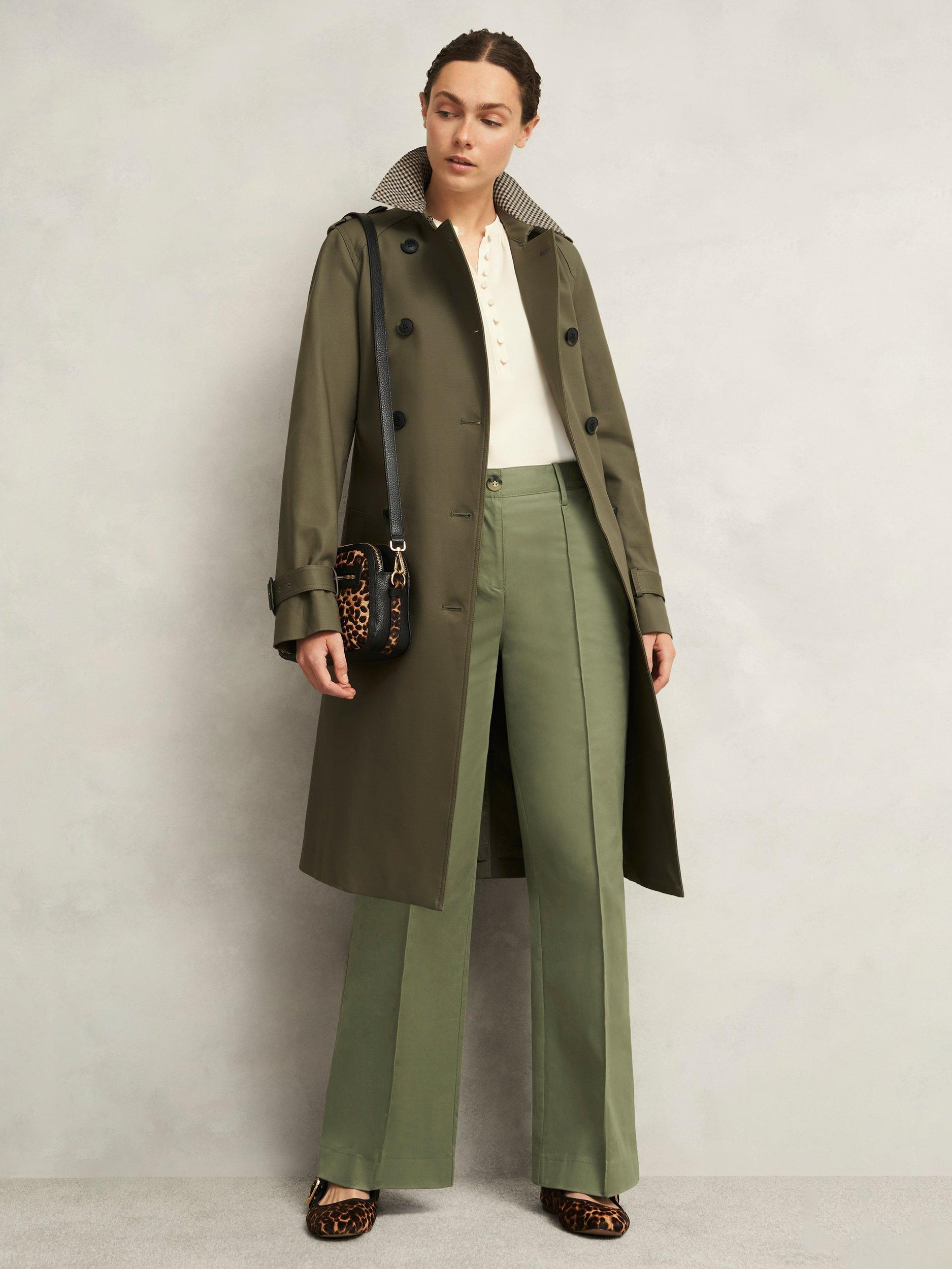 Product image 7 of 7, which shows Hobbs Kayley High Waist Tailored Trousers, Dark Sage, 10