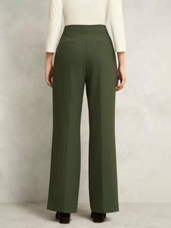 Hobbs Neava Wide Leg Tailored Trousers, Yew Green - view 2, Yew Green