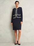 Hobbs Sally Contrast Trim Jacket, Navy/Ivory