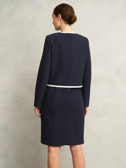 Hobbs Sally Contrast Trim Jacket, Navy/Ivory - view 2, Navy/Ivory