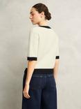 Hobbs Emily Contrast Trim Cardigan, Ivory/Navy