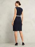 Hobbs Sally Contrast Trim Shift Dress, Navy/Ivory