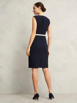 Hobbs Sally Contrast Trim Shift Dress, Navy/Ivory - view 2, Navy/Ivory