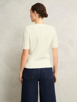 Hobbs Calla Pointelle Stitch Jumper, Warm Ivory - view 2, Warm Ivory