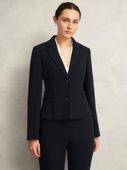 Hobbs Petite Rae Crepe Blazer, Black, Black