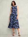 Hobbs Petite Carly Floral Dress, Midnight/Multi