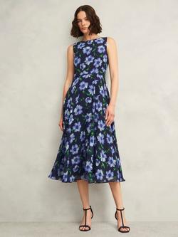 Hobbs Petite Carly Floral Dress, Midnight/Multi, Midnight/Multi
