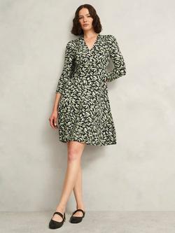 Hobbs Petite Elosie Abstract Jersey Dress, Navy/Multi, Navy/Multi