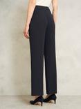 Hobbs Petite Mel Wide Leg Trousers, Navy