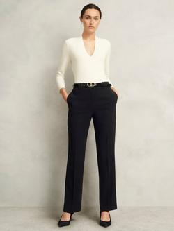 Hobbs Petite Rae Tailored Trousers, Black, Black