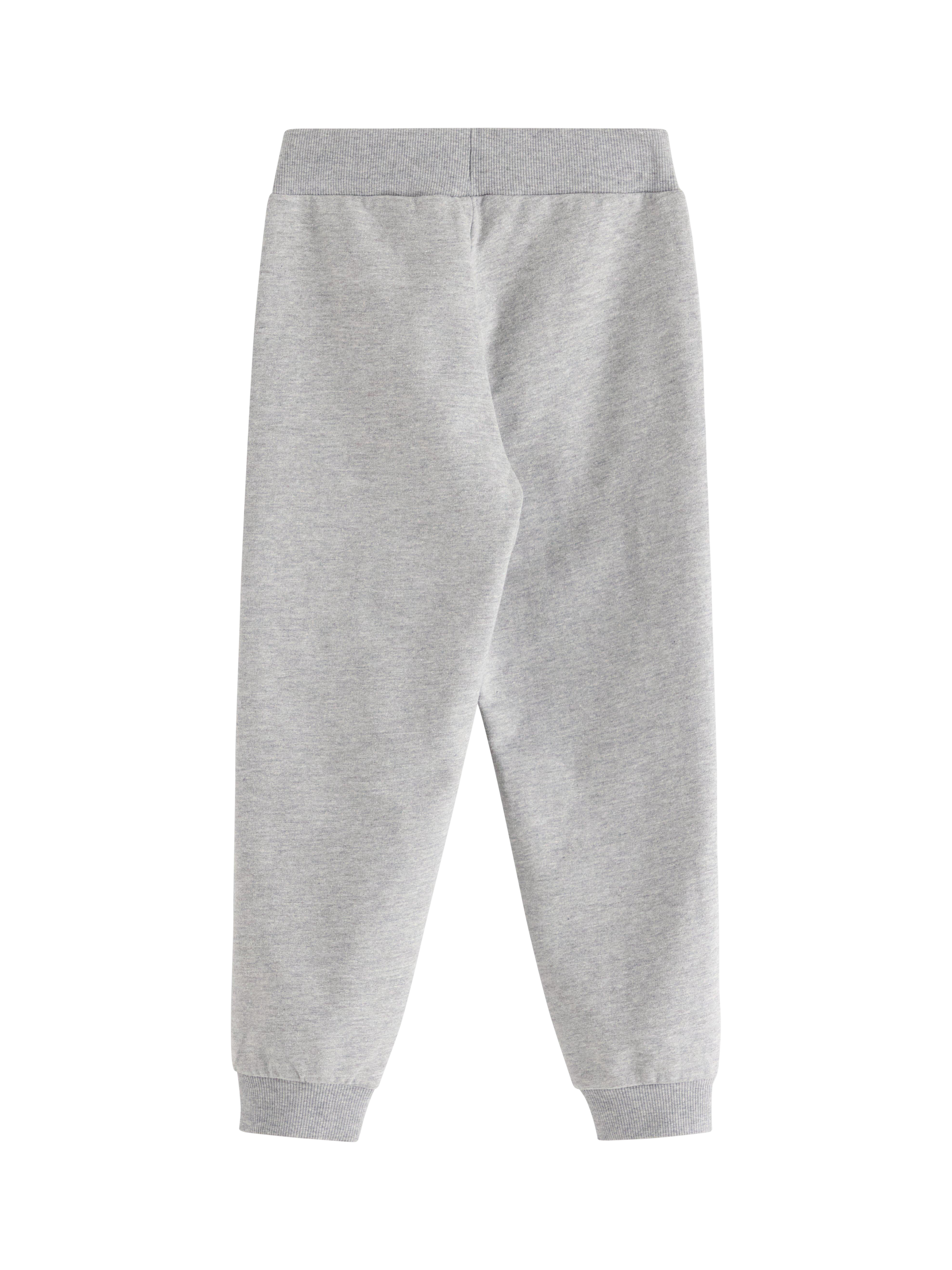 Product image 2 of 3, which shows Lindex Kids' Cotton Blend Dinosaur Print Jogging Bottoms, Grey Melange, 3-4 years