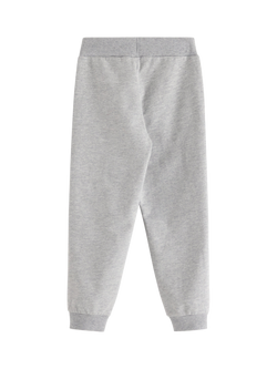 Lindex Kids' Cotton Blend Dinosaur Print Jogging Bottoms, Grey Melange - view 2, Grey Melange