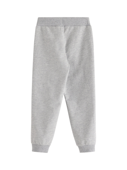 Lindex Kids' Cotton Blend Dinosaur Print Jogging Bottoms, Grey Melange - view 2, Grey Melange