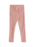 Lindex Kids' Ribbed Floral Print Leggings, Dusty Pink