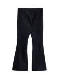 Lindex Kids' Velour Elasticated Flared Leggings, Black