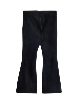 Lindex Kids' Velour Elasticated Flared Leggings, Black - view 2, Black