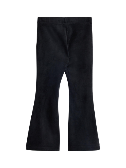 Lindex Kids' Velour Elasticated Flared Leggings, Black - view 2, Black