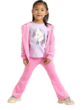 Lindex Kids' Velour Elasticated Flared Leggings, Pink