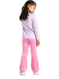 Lindex Kids' Velour Elasticated Flared Leggings, Pink