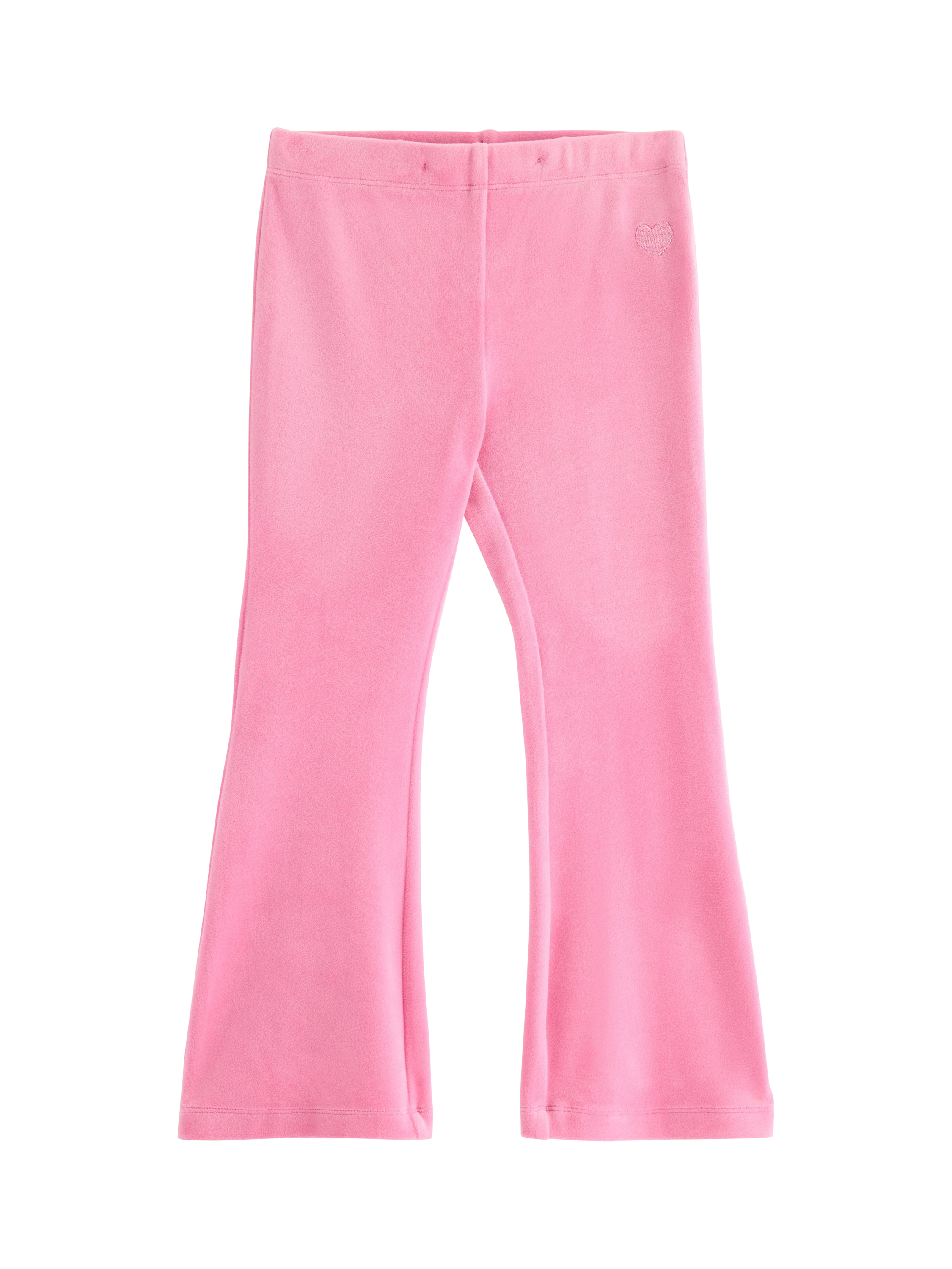 Product image 4 of 6, which shows Lindex Kids' Velour Elasticated Flared Leggings, Pink, 2-3 years