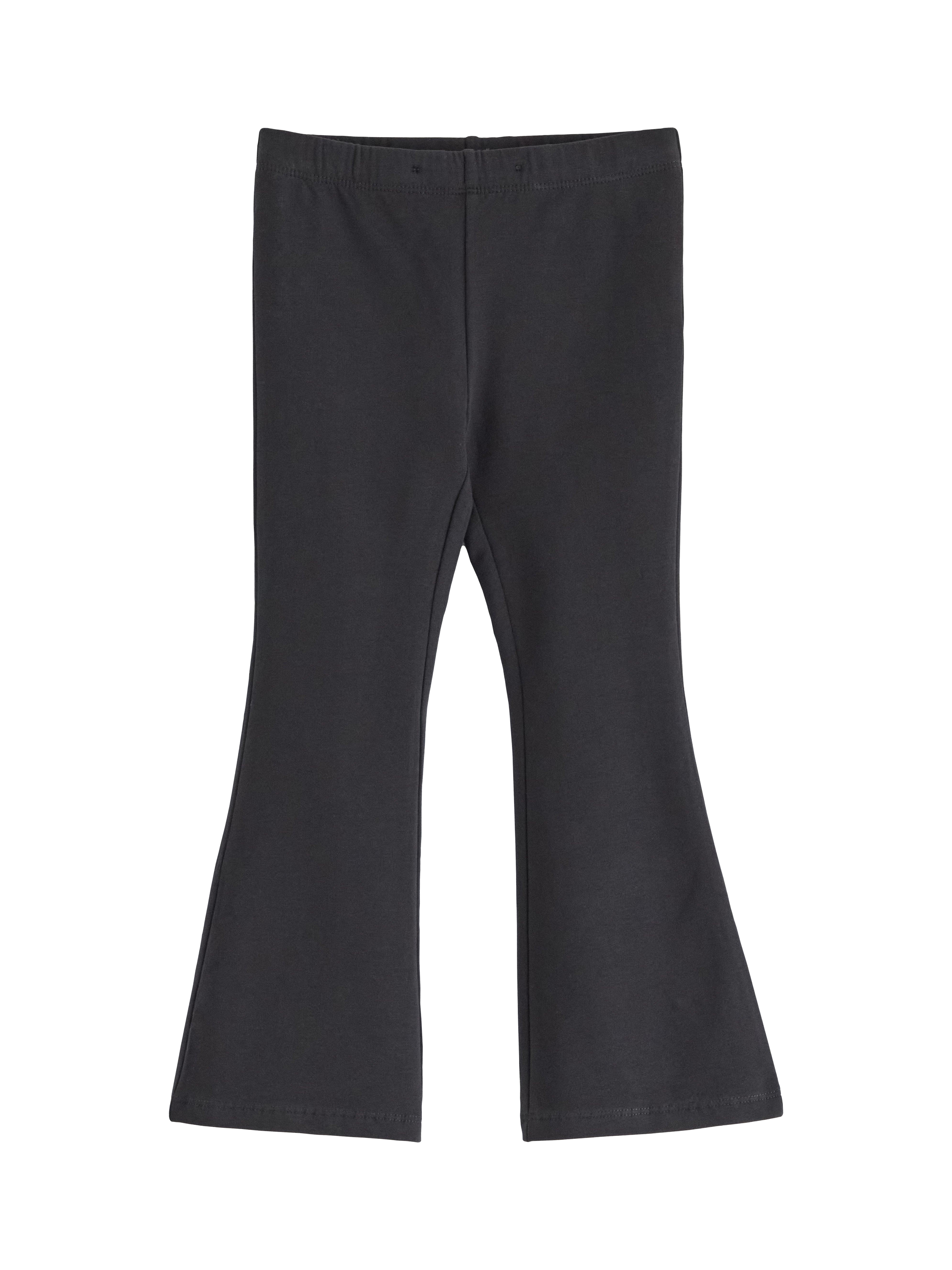 Product image 1 of 3, which shows Lindex Kids' Brushed Cotton Flared Leggings, Black, 7-8 years