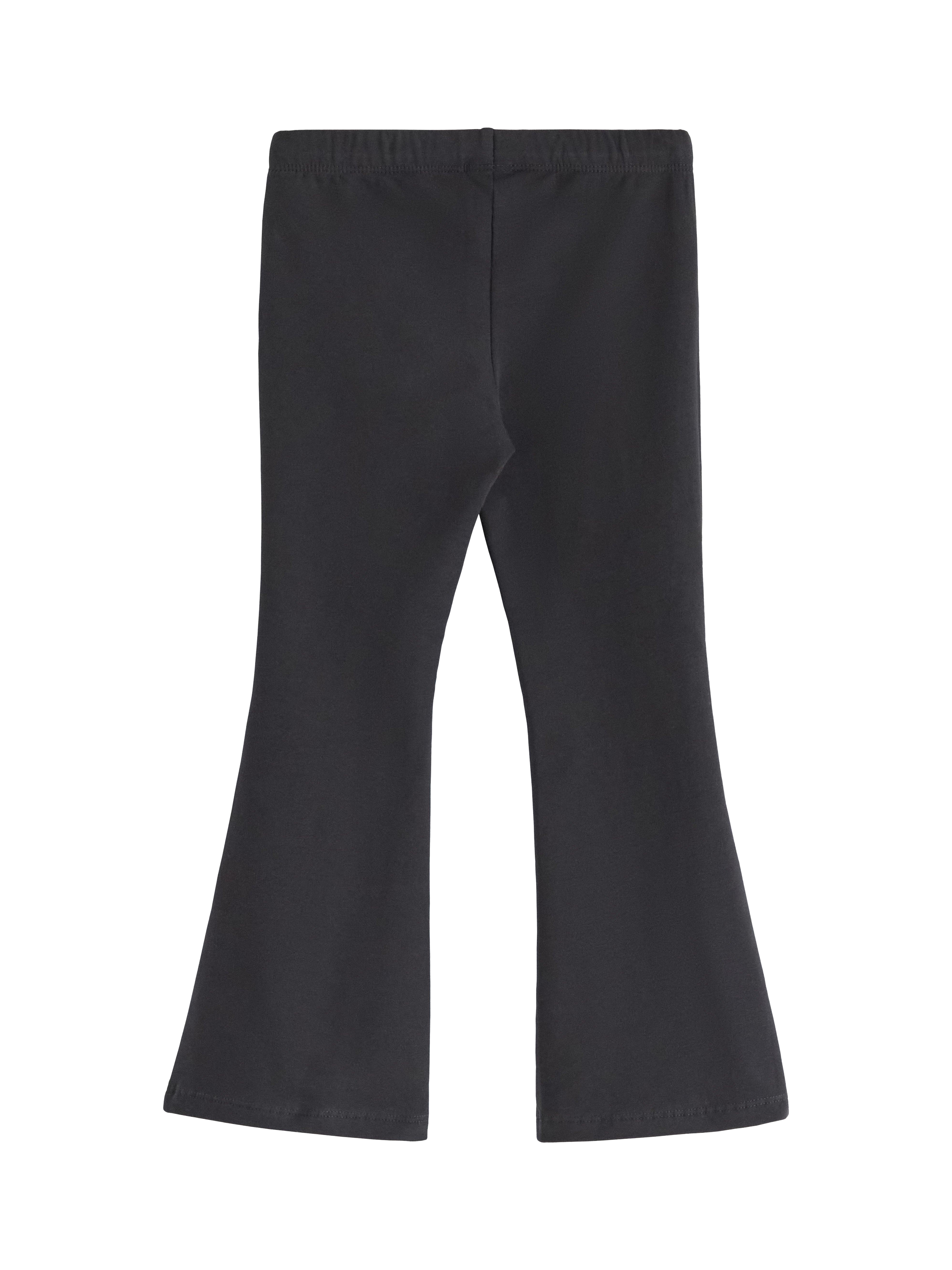 Product image 2 of 3, which shows Lindex Kids' Brushed Cotton Flared Leggings, Black, 7-8 years