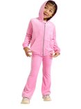 Lindex Kids' Velour Relaxed Hooded Jacket, Pink